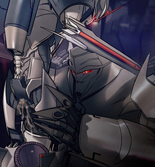 lesnee:  Enjoy the view Starscream, this’ll be the only time Megatron’s on his knees in front of you. I just wanted to draw Megatron smiling-ish. And then I added around it and.. :I