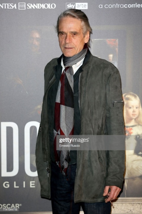 jeremyironsnet:Jeremy Irons in Rome, Italy on 9 April 2019, to promote The Prado Museum: A Collectio