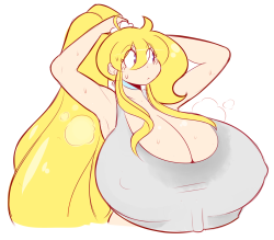 torofaker:  theycallhimcake:  Boob sweat ponytail doodle? aight   In love  ♥