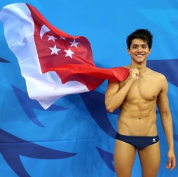 boyhoodbraveryyy:  Congrats to Joseph Schooling on winning his first, as well as his country’s first Olympic Gold medal! Also, what a fucking babe 😍😍😍 