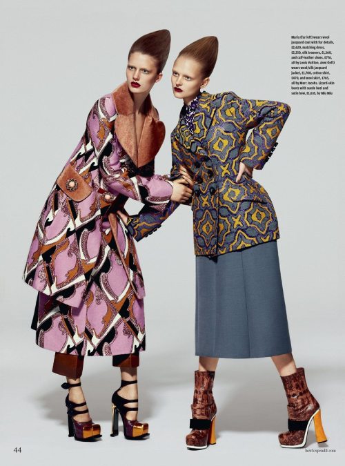 How to Spend it Magazine, September 2012 and Prada in Vogue Italia Collections by Steven Meisel A/W 