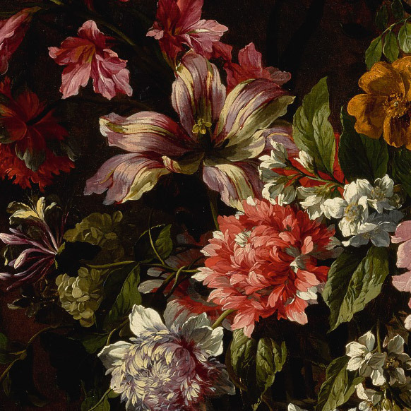 inividia: Still Life of Flowers in a Basket, Jean-Baptiste Monnoyer (French, 1636