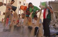 israelwc:  Palestinians launch #RubbleBucketChallenge