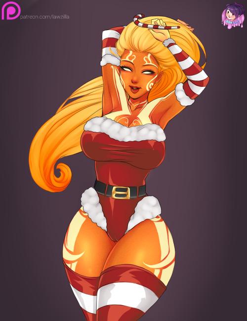   Picarto Subdraws #1 - Xmas Sol for TheGameFreak! Nude version in Patreon  I’m doing raffles in picarto º uº. I raffle halfbody pinup drawings (with two versions) to my subs. Become a sub if you want to join the raffles <3 https://picarto.tv/law