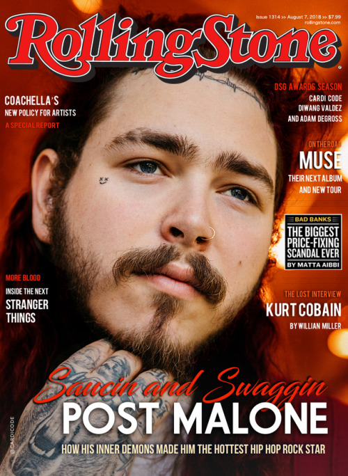 Post Malone cover for Rolling Stone magazine.