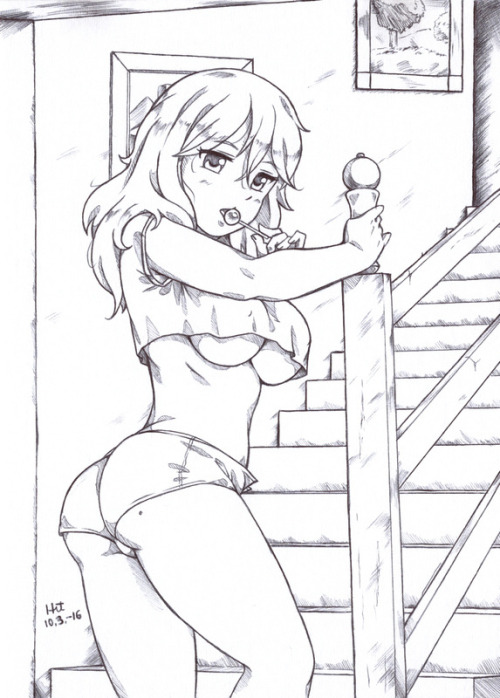 UPDATED WITH A NEW SCAN, COURTESY OF MY NEW SCANNER. YAY!More ballpoint pen doodle-ness. The perspec