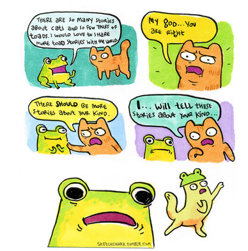 sketchshark: Here are the first few comics from a series I’ve started making about a regular toad.