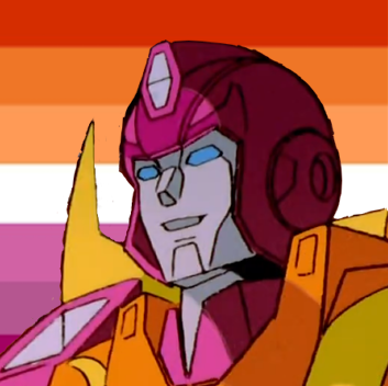 nblesbianstarscream:i have ‘cant stop thinking about g1 rodimus being lesbian flag colored’ disease