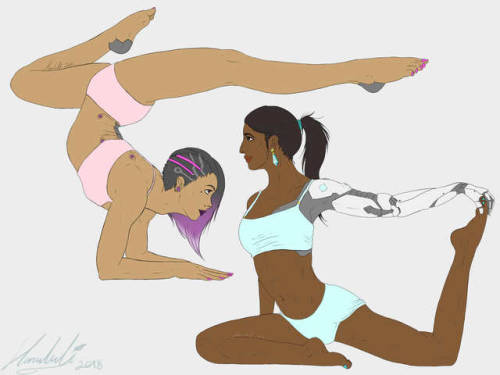 I feel like Satya would teach her yoga (indivuduals below, please don’t repost)__DeviantArt