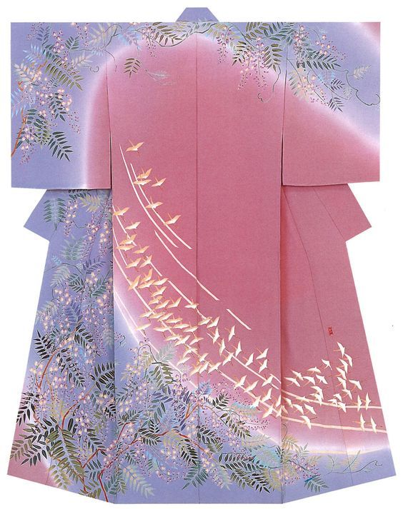 glittertomb:Kaga-Yuzen in Pink &amp; Peach