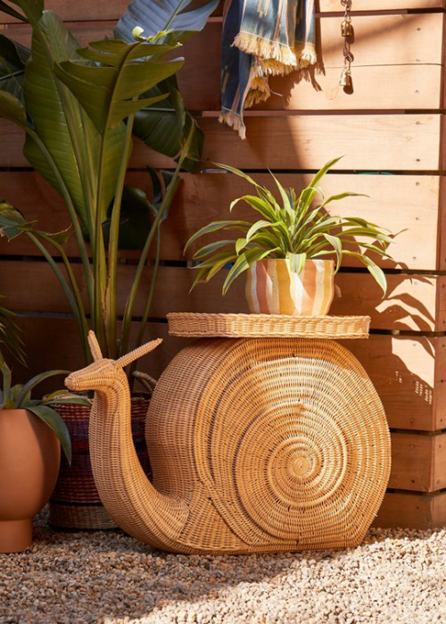 peachblushparlour:Snail Rattan Side Table