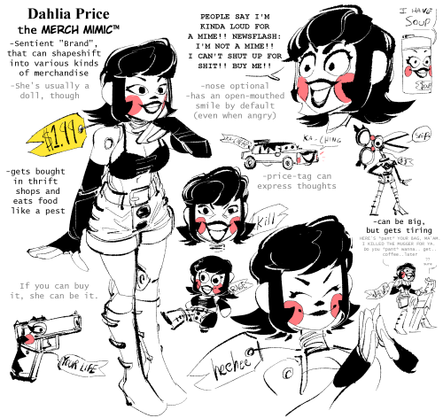 Meet Dahlia Price! I have a buncha toy-ocs but I never bothered with a human/human-passing one, so I