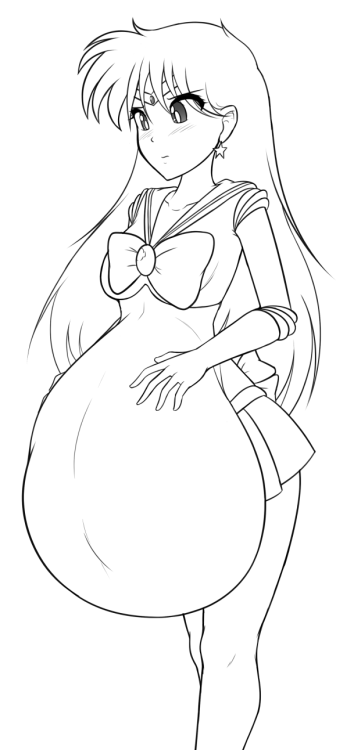 For their sketch this month my anonymous Patron requested a big-bellied pic of Sailor Mars.