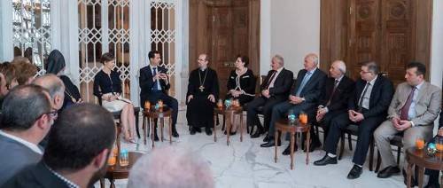 qrsyria: Syria | Damascus President Bashar Al Assad and First Lady Asma Al Assad host Armenian deleg