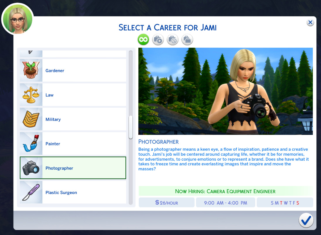 A sim holding a camera