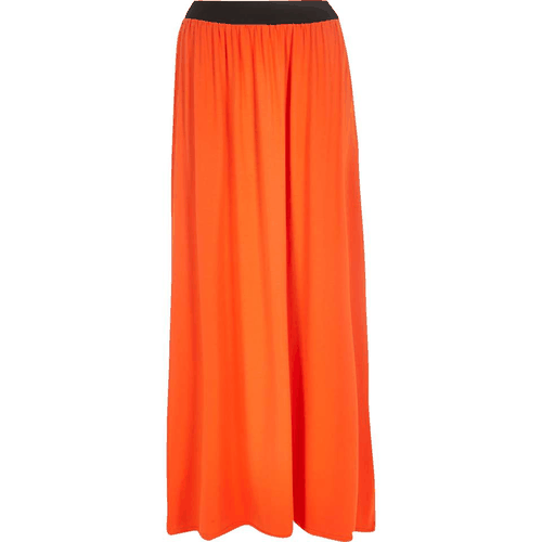 Red side split maxi skirt