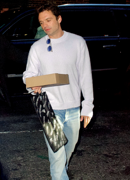 unearthlydust: Sebastian Stan outside ‘The Late Show with Stephen Colbert’ on May 19th, 2022 in New 