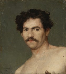 Lazar Meyer (1847-1882) Self portrait, oil on canvas, 20,6 x 18,4 cm. 1868.