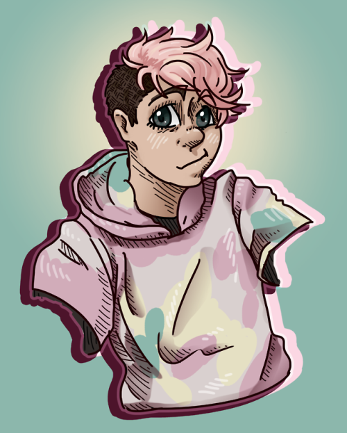 Colored my hair pink, so of course I needed to draw myself~ So in love with this color rnAlso, origi