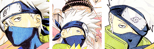 xoxomyseriesxoxo:Kakashi Hatake in Team Seven official arts through the years.