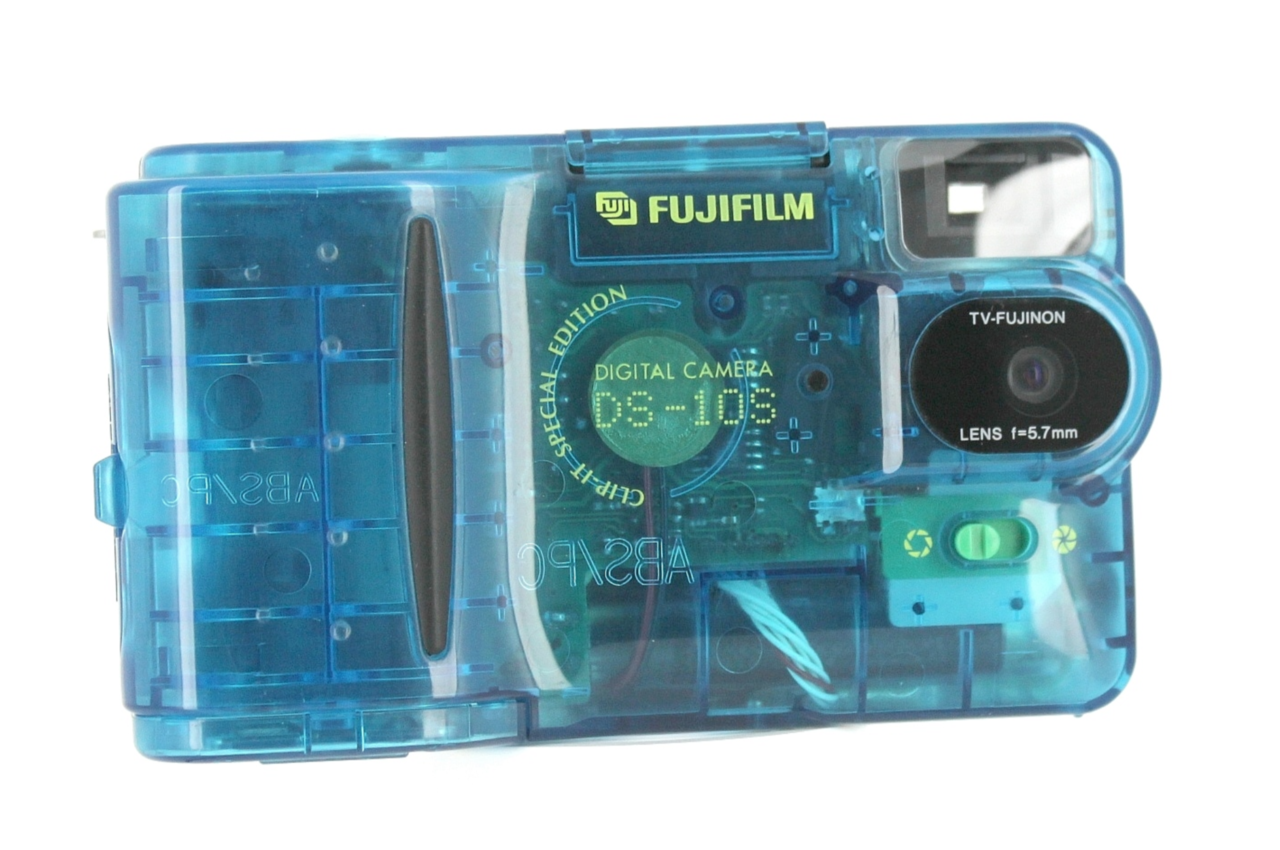 y2kaestheticinstitute:Fujifilm Clip-It DS-10S Digital Camera (1997)A special translucent