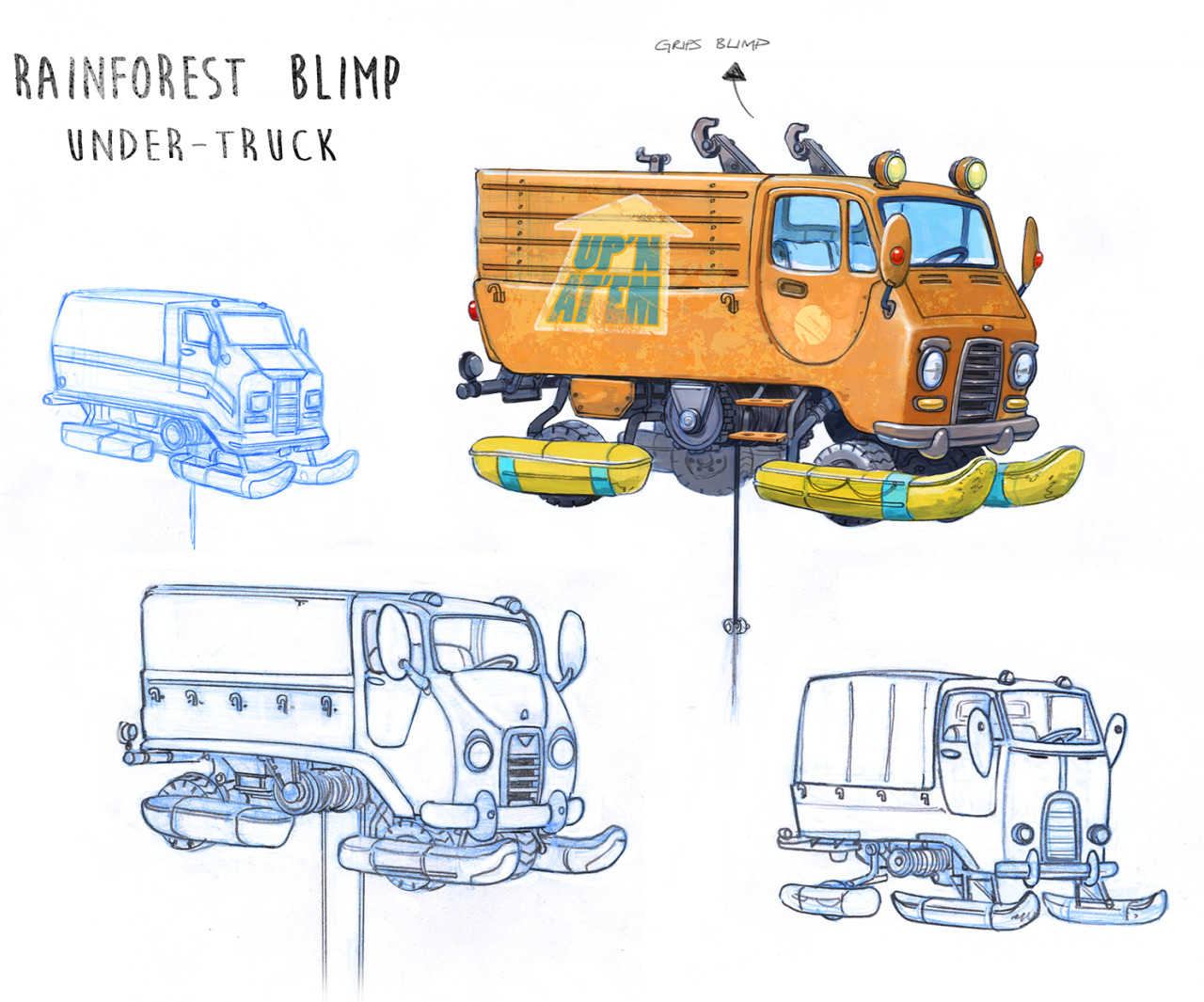 jimjam-art:  Zootopia Rain Forest District!  Here are some vehicles, blimps and