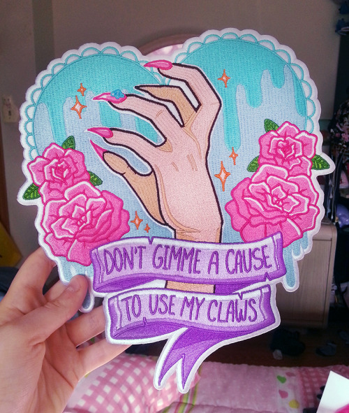 sugarbone:  ♥ HUGE 8x10 “DON’T GIVE ME A CAUSE TO USE MY CLAWS” BACK PATCH! ♥ get yours here ♥