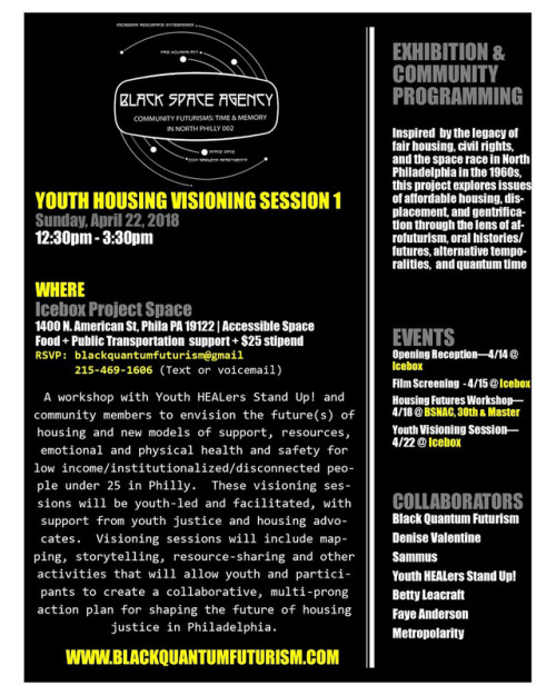 A workshop with Youth HEALers Stand Up! and community members to envision the future(s) of housing a