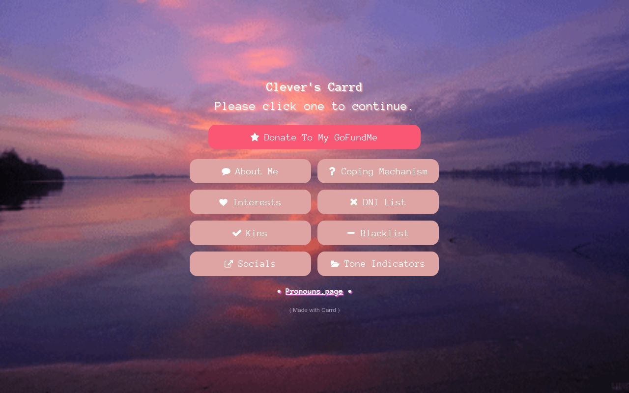 xClevername's Carrd