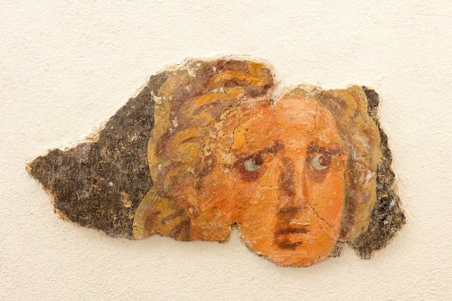 Roman fresco fragment* 2nd / 3rd century CE* Roman villa Maasbracht-Steenakker* Limburg MuseumSource