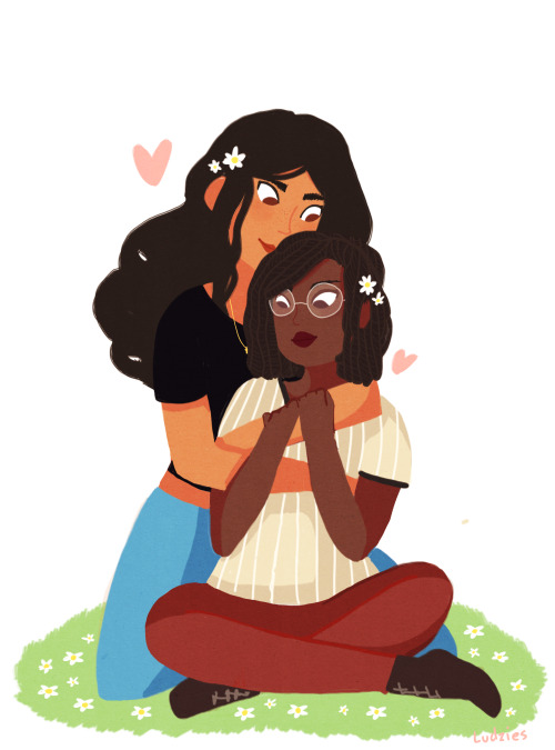 ludzies:having a Rough Week so i doodled my spring lesbians again