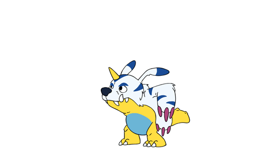 queeneyesore:  Petit fire!  Here’s a quick Gabumon done in-between freelance projects. No belly marks, ain’t nobody got time fo that! 