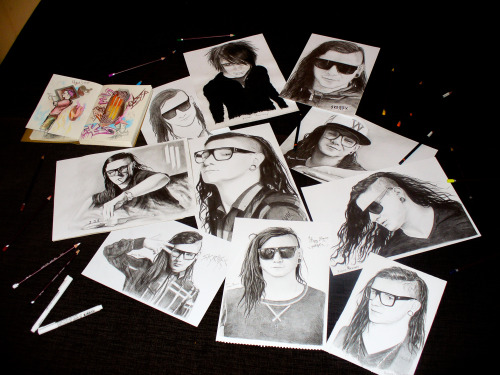 All my Skrillex drawings :>By: krasenmaximov