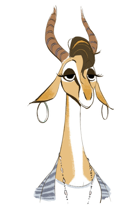 shiyoonkim:  some early iterations of Gazelle for Zootopia! 