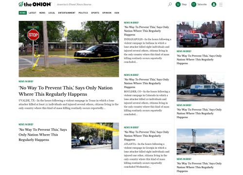 the onion went OFF(Source: The Onion, May 25, 2022)