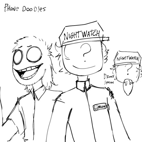 Doodles And Sketches (Scott's Hand Is Badly Drawn On Porpoise- The Man's Dilemma Of Embracing Reb's Anatomy