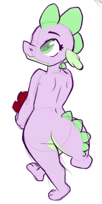 tempusfidgets:opashoo:Some people on the internet wanted r63!Spike and  that cute pudgy tail  Eeeeomgtoocute &lt;3