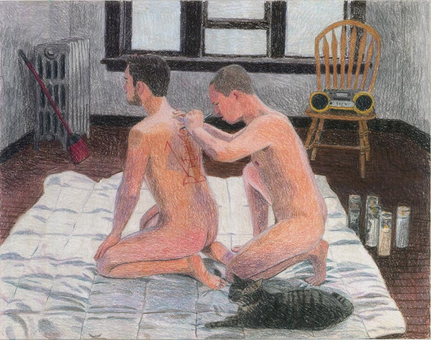 ultrawolvesunderthefullmoon:  Artwork by Elijah Burgher, Colored Pencils on Paper