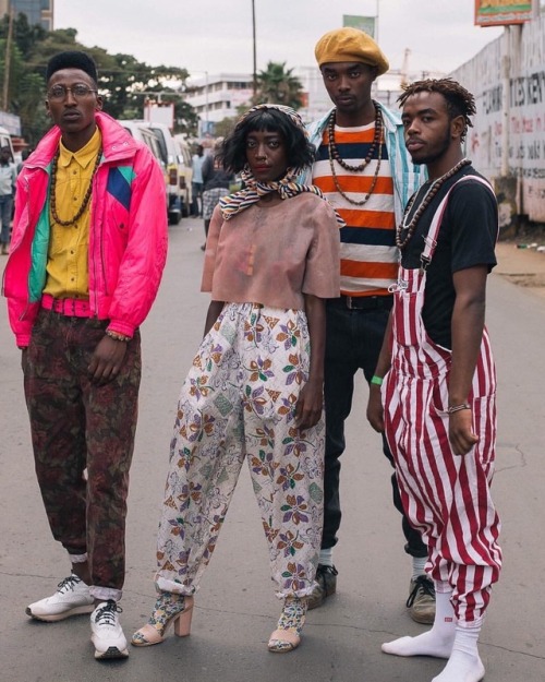 forafricans:A group of fashion creatives pose for a portrait at a thrift social event. Nairobi, Keny