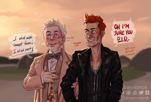 good-omens-fanart - levionok - did few illustrations for the...