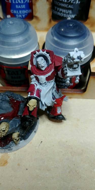 brotherhoodofchaos:Chaos Lord Kelbor Metzger in Terminator ArmorCombi-bolter and Power Maul/Black Ma