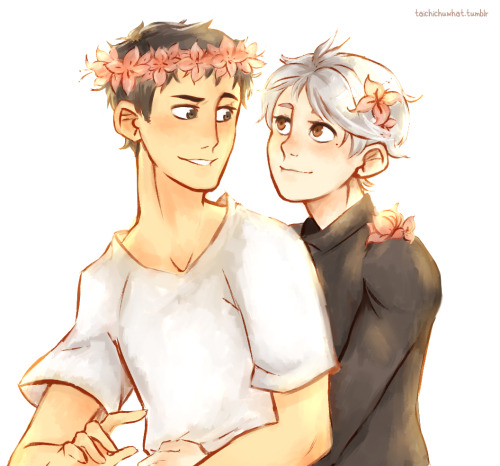 taichichuwhat:Doodle requests (4/5), Daisuga and flowers to believeinthe13 My thing for flowers cr