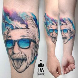 dubuddha-tattoo:  (via Albert Einstein Tattoo Design on Arm | Best Tattoo Ideas Gallery) 