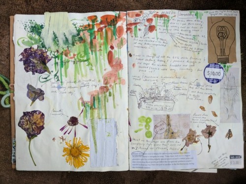 Pages inspired by gardens and plants in my summer art journal :)