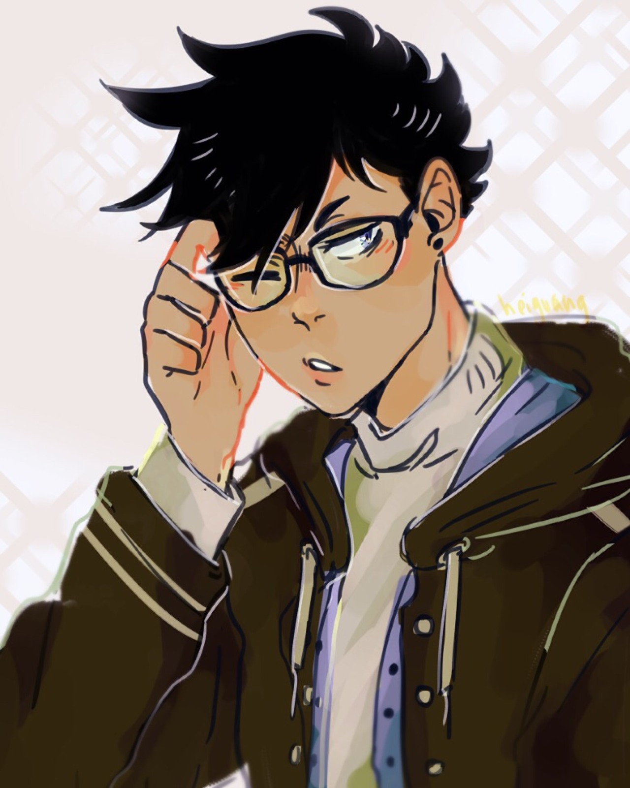 kuu00:  havent drawn kuroo in glasses for a while so i fixed that :-) 