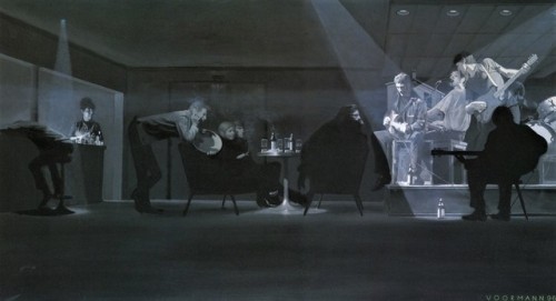 thecoleopterawithana:Photo-realistic oil paintings by Klaus Voormann, depicting the years he spent w