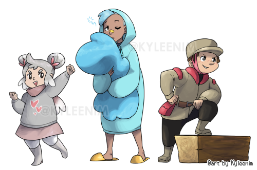 Finally finished re-drawing all the Myths of Unova pokemon catches as humans/gijinkas! You can see t