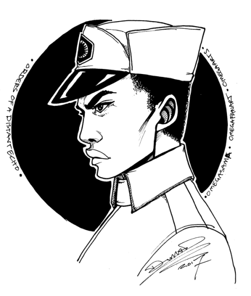 omegafanart:Inktober day 3.Finn in a First Order Officer’s uniform.Do not use for refs or repost my 