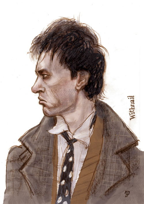 Here, hair, here&hellip; and the rest of a scruffy, young Richard E Grant’s head in profile along wi