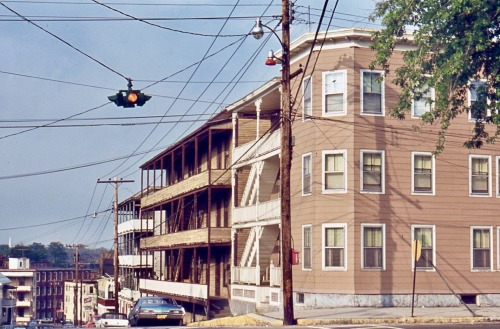 Streetscape With Triple Deckers, Saco, Maine, 1969.